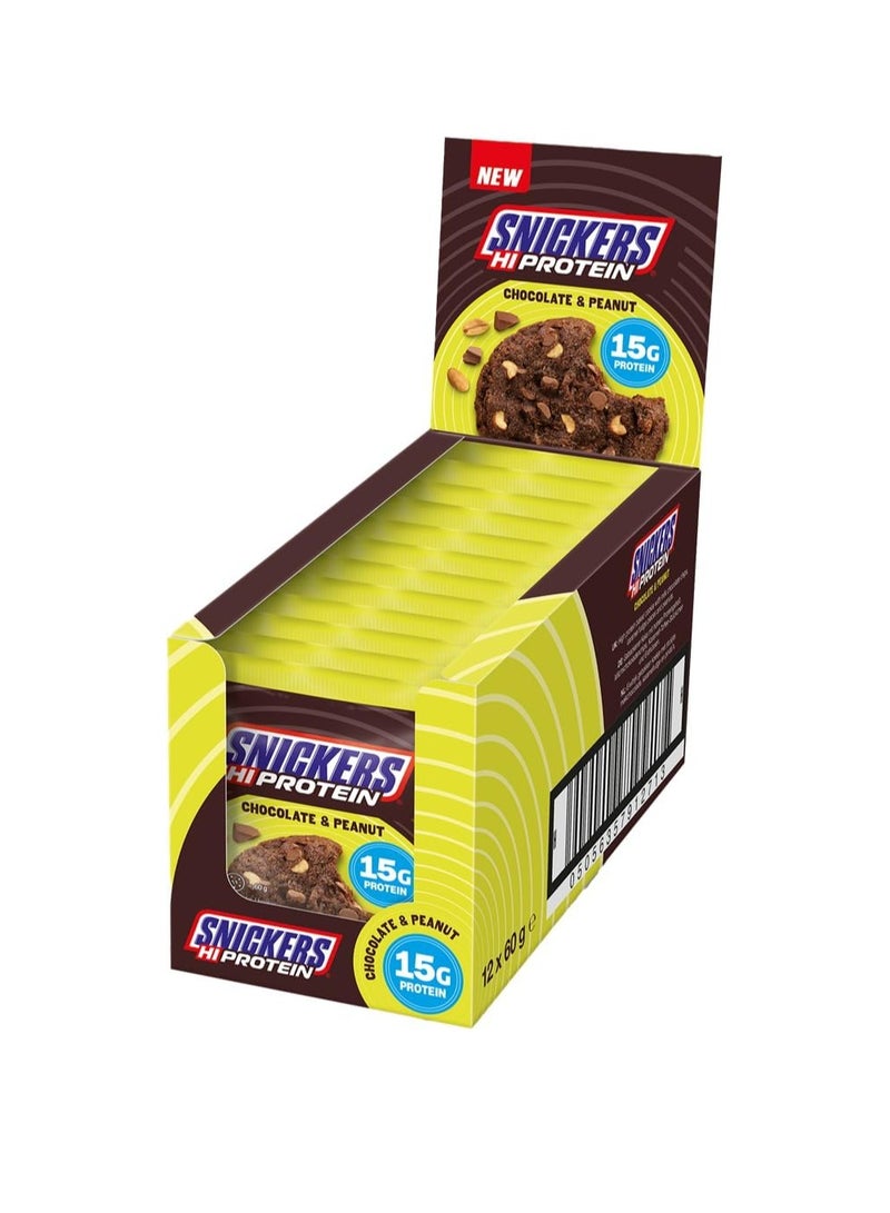 Snickers Hi Protein Chocolate & Peanut Cookies 60g Pack of 12