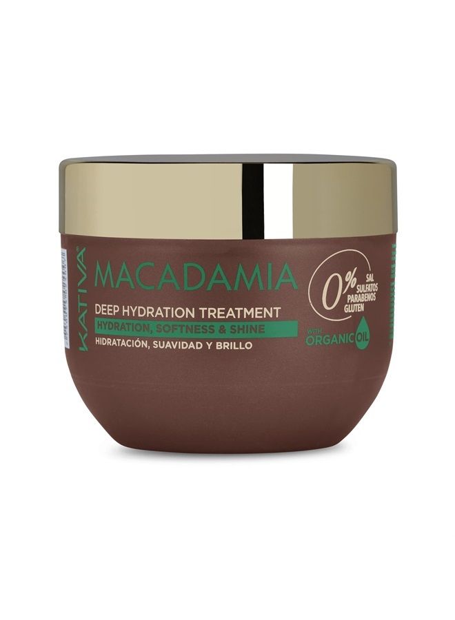 Macadamia Deep Hydration Treatment Mask (8.45 Fl Oz), Moisturizes and Strengthens Hair with Organic Macadamia Oil, for Dehydrated, Dry Hair, Salt Free, Sulfate Free, Gluten Free, Paraben Free