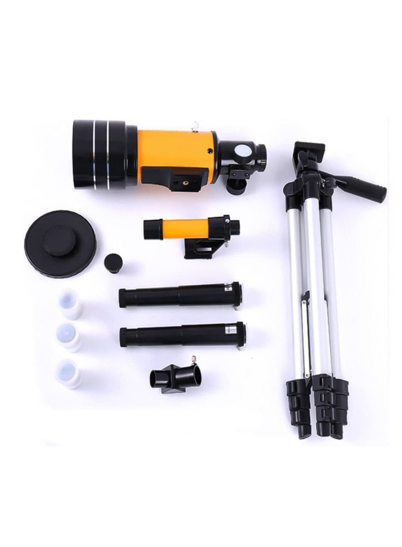 Astronomical telescope, direct viewing of stars, with tripod and mobile phone holder, High-power monocular telescope 150X refractor bezel, with AstroSolar