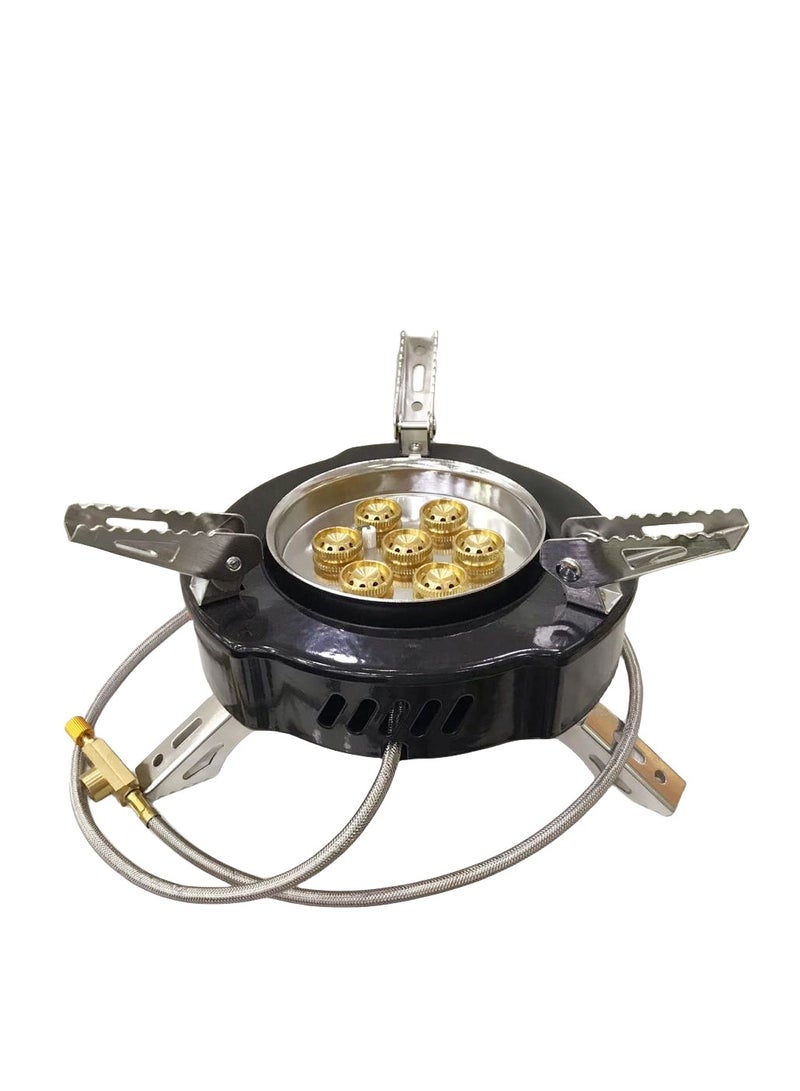 Portable Camping Stove 7 Holes Folding Design High Power Fire Cooking Stove