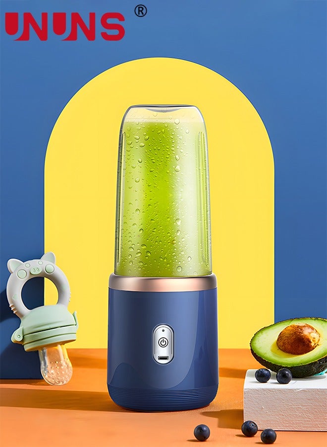 Portable Electric Juicer,400ML Wireless Automatic Juicer Blender With USB Rechargeable And 2 Juice Cup,For Smoothies And Shakes,Bule