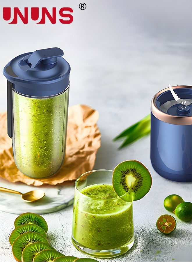 Portable Electric Juicer,400ML Wireless Automatic Juicer Blender With USB Rechargeable And 2 Juice Cup,For Smoothies And Shakes,Bule