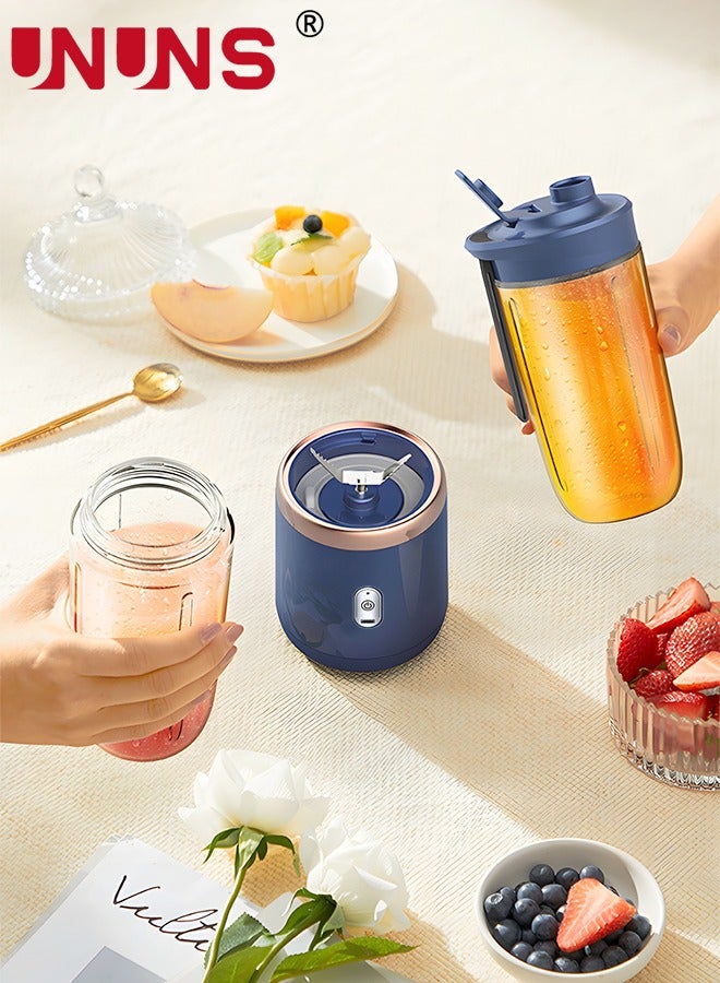 Portable Electric Juicer,400ML Wireless Automatic Juicer Blender With USB Rechargeable And 2 Juice Cup,For Smoothies And Shakes,Bule