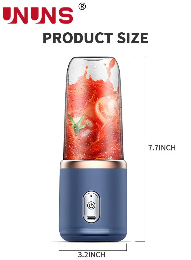 Portable Electric Juicer,400ML Wireless Automatic Juicer Blender With USB Rechargeable And 2 Juice Cup,For Smoothies And Shakes,Bule