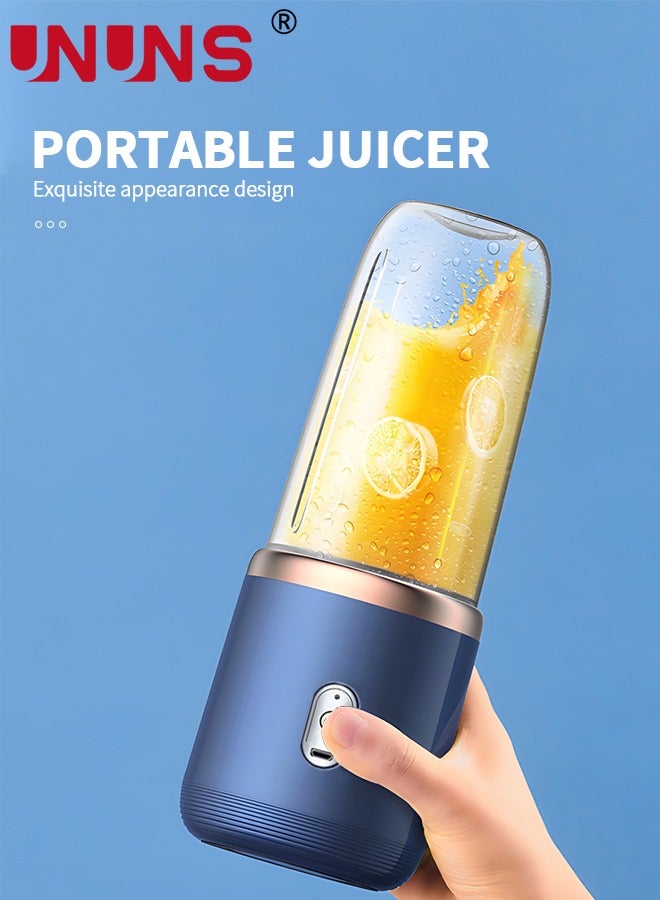 Portable Electric Juicer,400ML Wireless Automatic Juicer Blender With USB Rechargeable And 2 Juice Cup,For Smoothies And Shakes,Bule