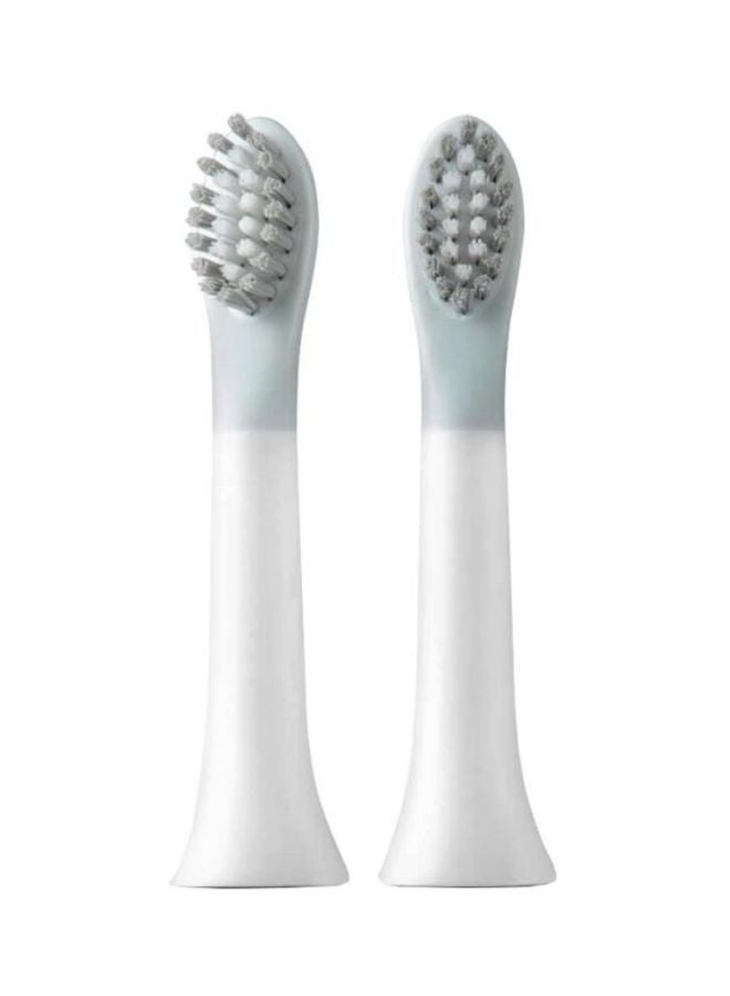 2-Piece Electric Toothbrush Head Set White