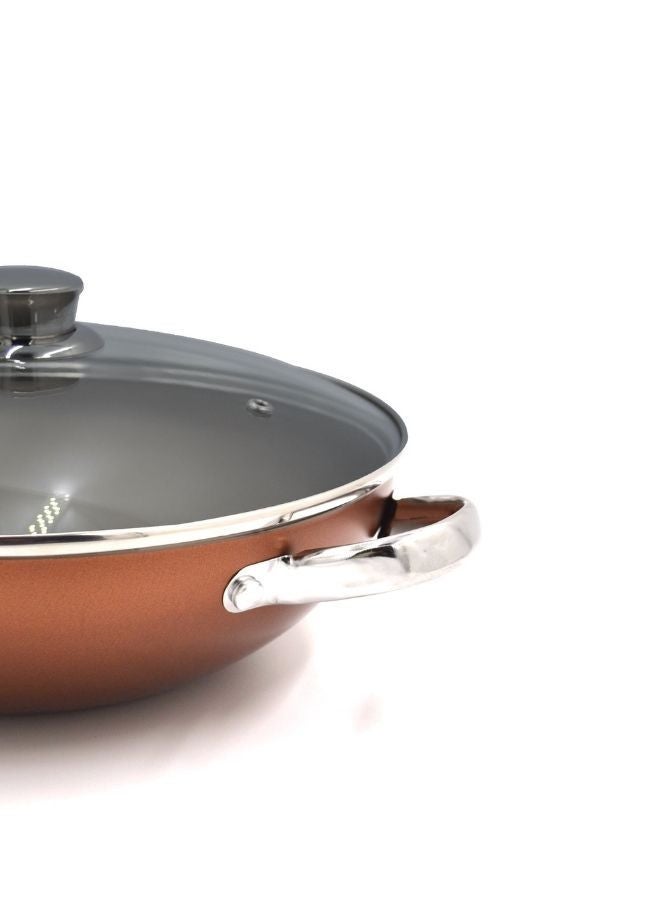 Prestige Ultra 28Cm Kadai With Glass Lid And Pan Holder