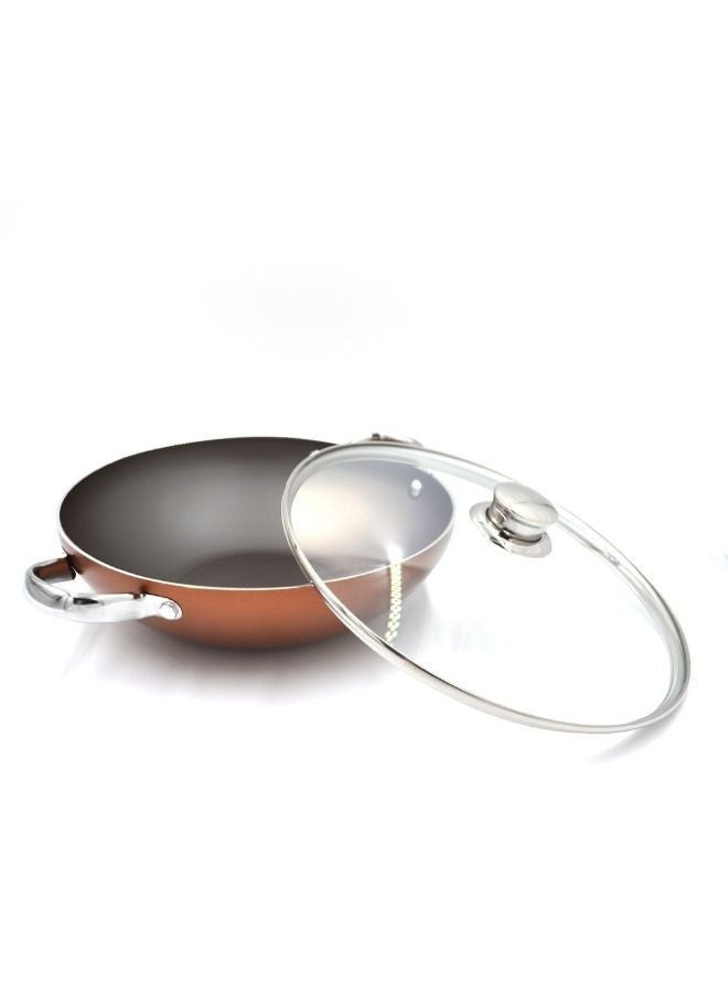 Prestige Ultra 28Cm Kadai With Glass Lid And Pan Holder