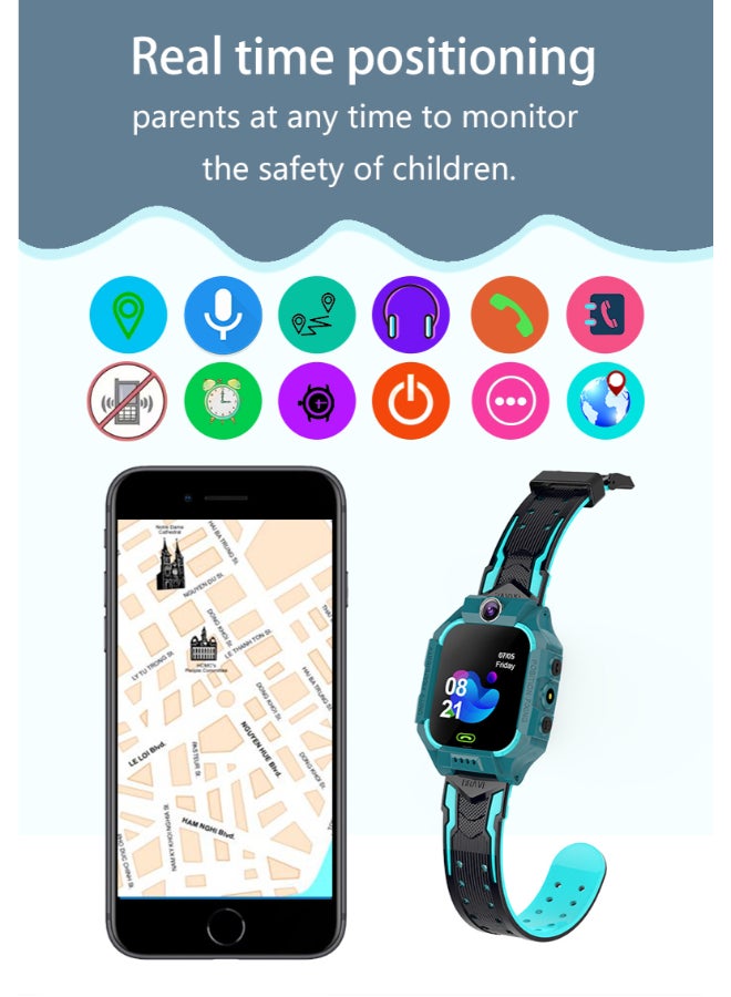 Kids Smartwatch GPS  With Camera Midnight Green