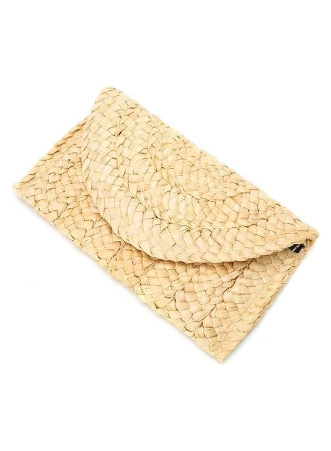 High-Quality Stylish Straw Original Rattan Clutch Bag- Eco-Friendly Beach Purse for Women for Everyday Fashion