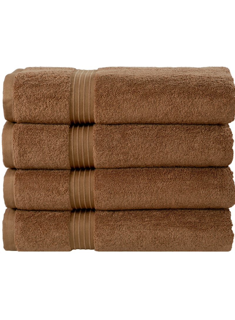 4-Piece 100% Combed Cotton 550 GSM Quick Dry Highly Absorbent Thick Soft Hotel Quality For Bath And Spa Bathroom Towel Set 70x140cm