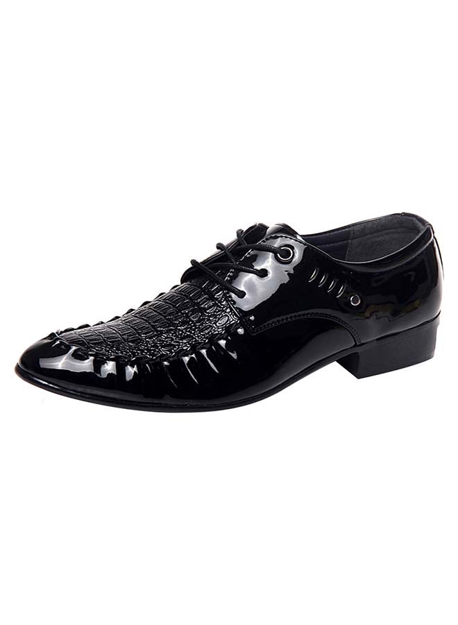 Pointed Toe Lace-Up Shoes Black