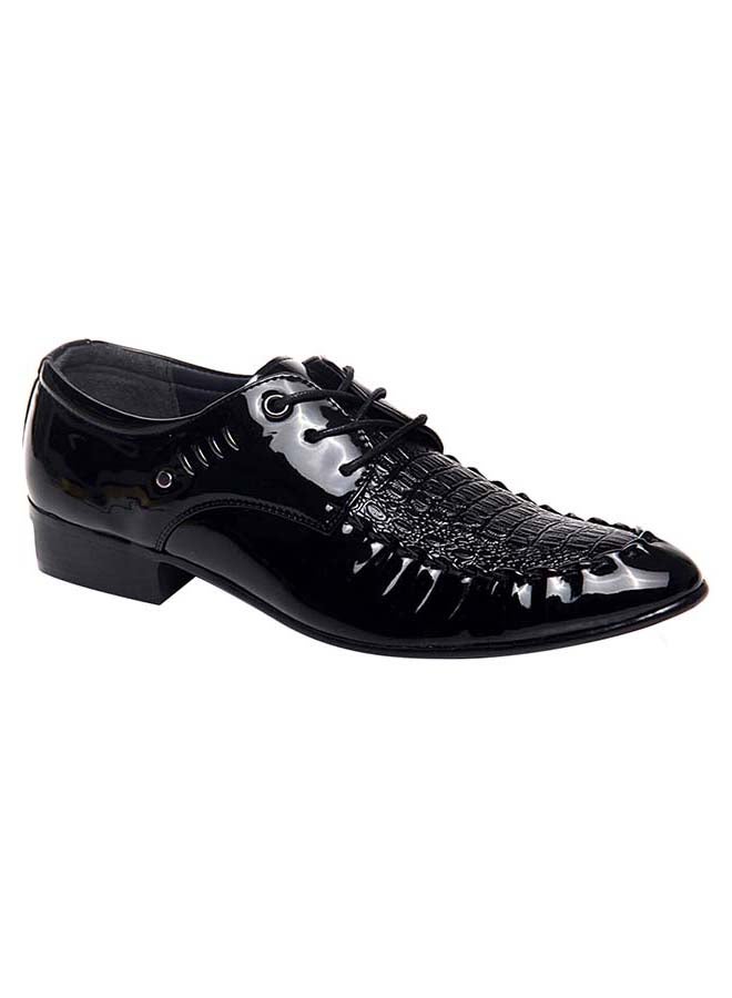 Pointed Toe Lace-Up Shoes Black