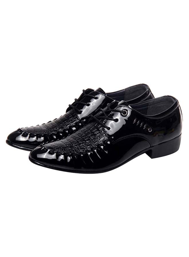 Pointed Toe Lace-Up Shoes Black