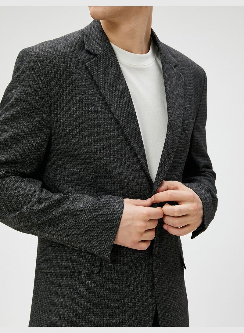 Blazer Jacket Buttoned Seam Detailed Pocket
