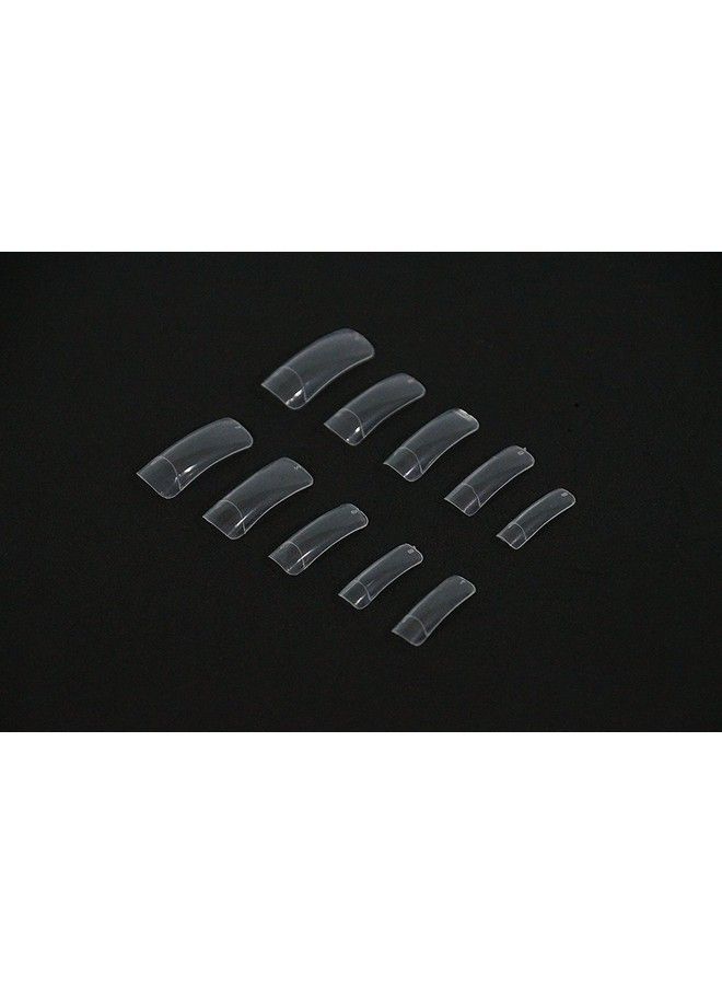 Set Of 200Pc Professional/Personal Reusable French Long Acrylic False Fake Nails Transparent Color Diy Decoration Artificial Clear Nailart Tip Accessory