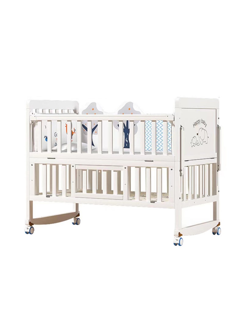 Solid Wood Crib Best Selling Baby Bed Design Swing Cot Attached Adult Bed 0 to 5 years - bed only