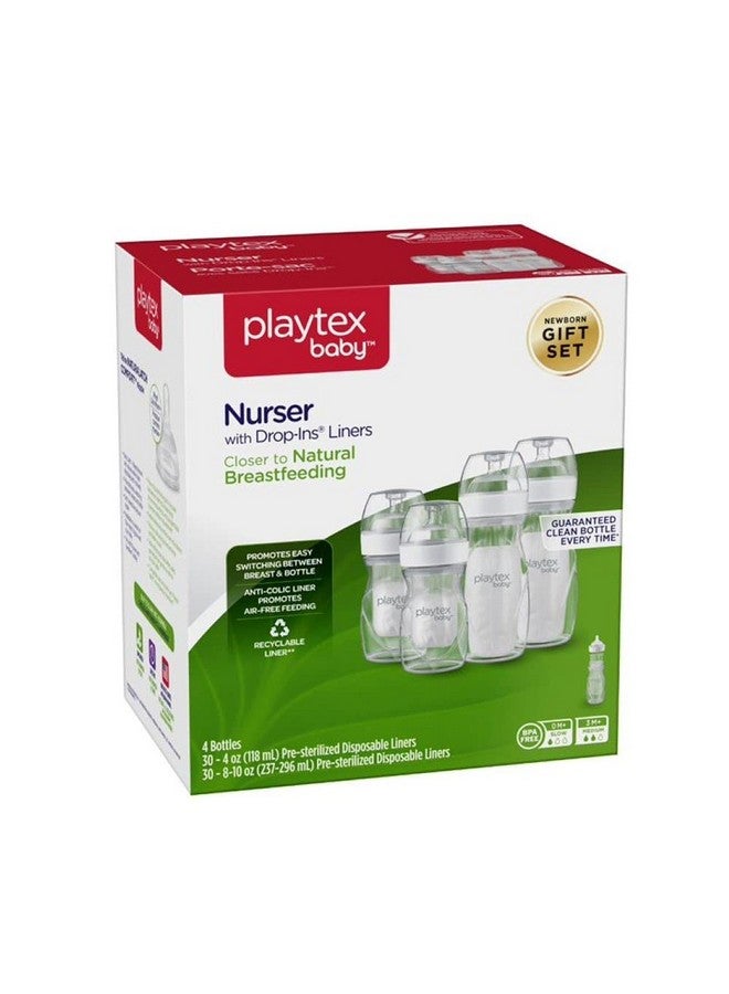 Nurser Bottle Gift Set With Presterilized Disposable Dropins Liners Closer To Breastfeeding