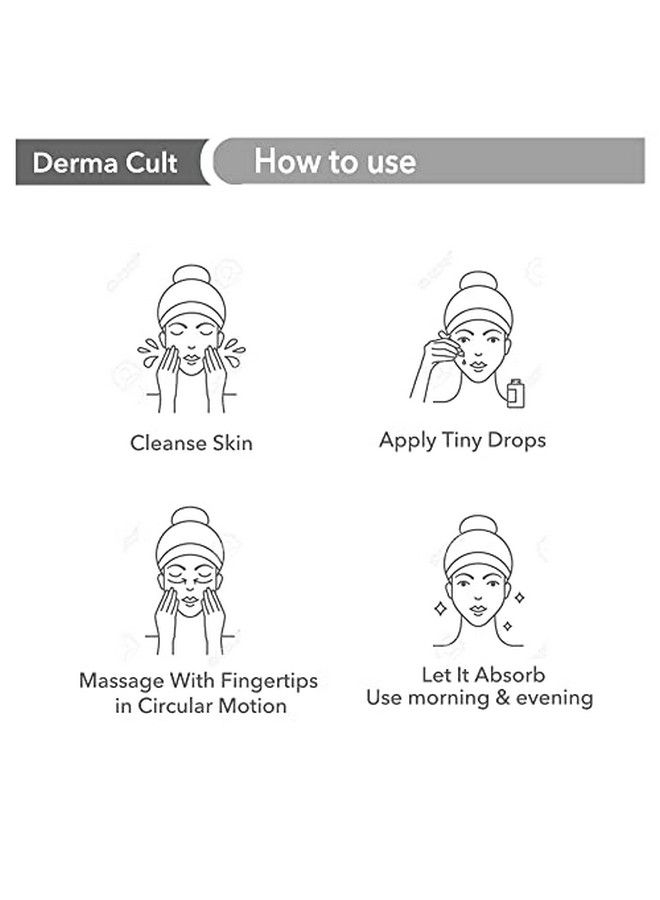 Derma Cult 10% Hyaluronic Acid Serum For Intense Hydration Finelines & Glow With B5 30Ml