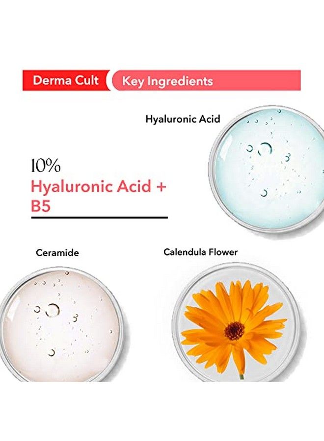 Derma Cult 10% Hyaluronic Acid Serum For Intense Hydration Finelines & Glow With B5 30Ml