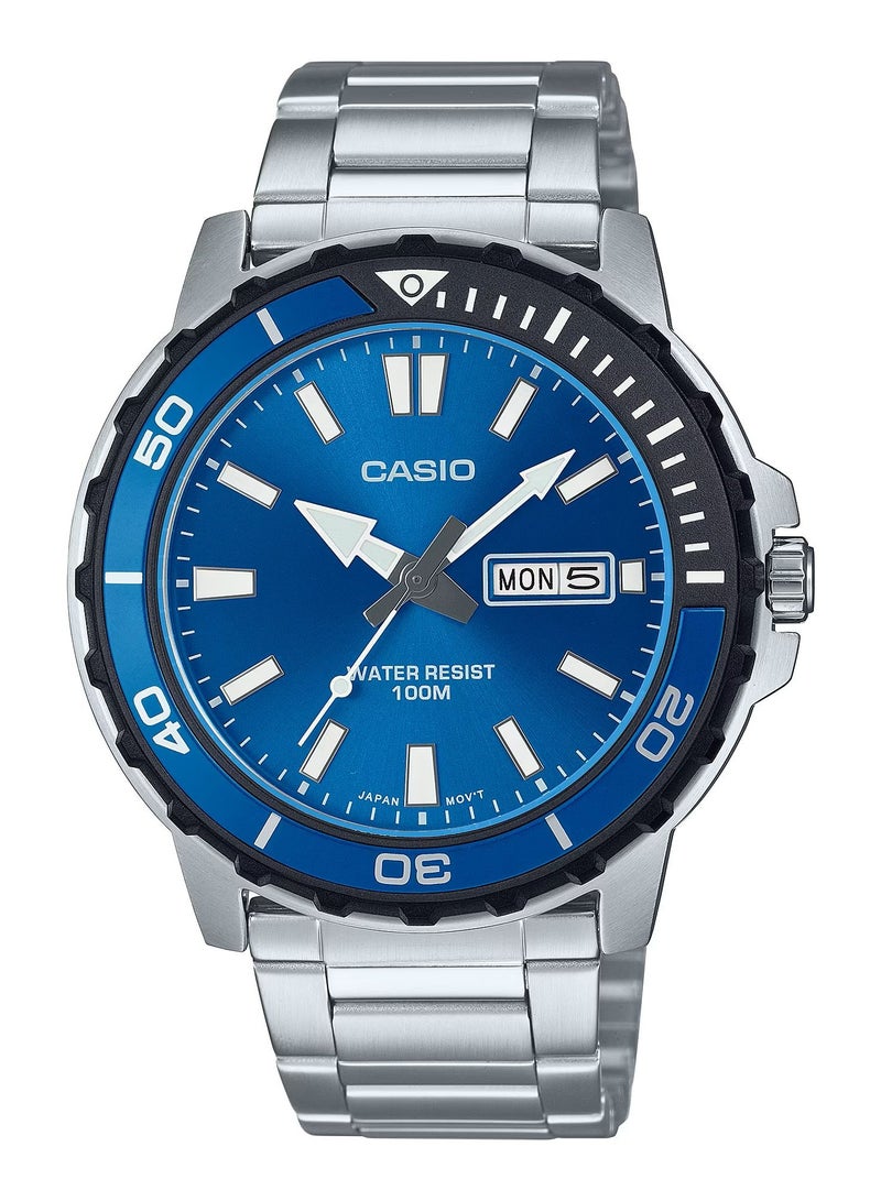 Casio Enticer Standard Analog Stainless Steel Blue Dial Quartz MTD-125D-2A1V Men's Watch