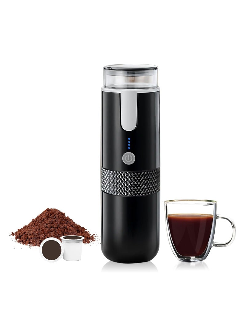 Portable Coffee Maker - Rechargeable 170ML Electric Capsule Free & Paper Filter Free Espresso Machine, Compatible with Grounded Coffee Powder