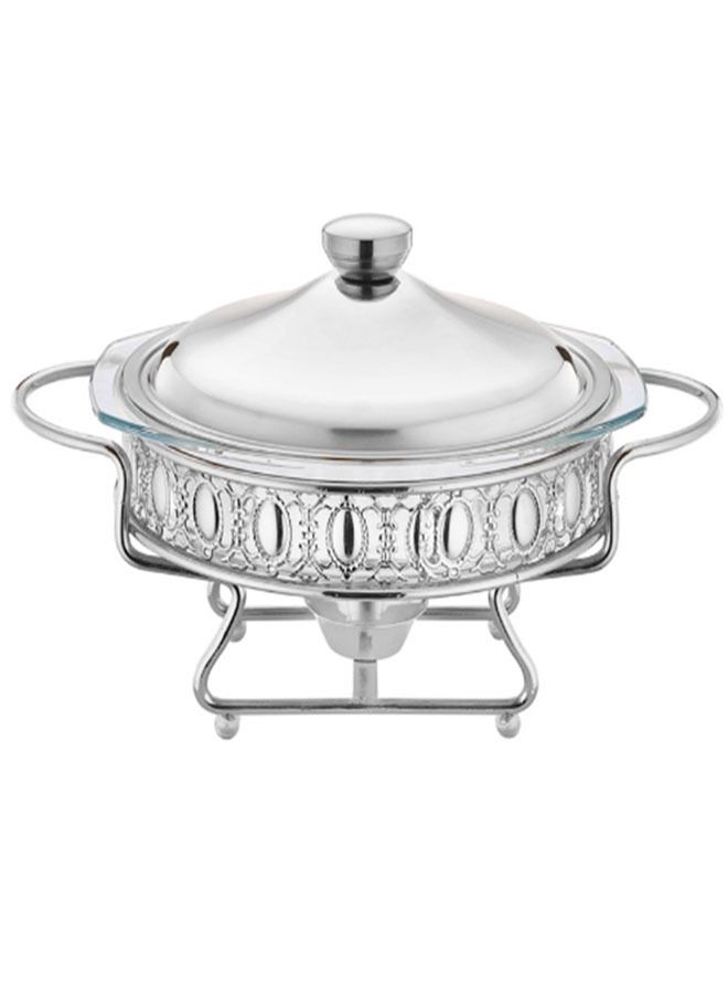 Round Glass Buffet Stove Food Warming Container