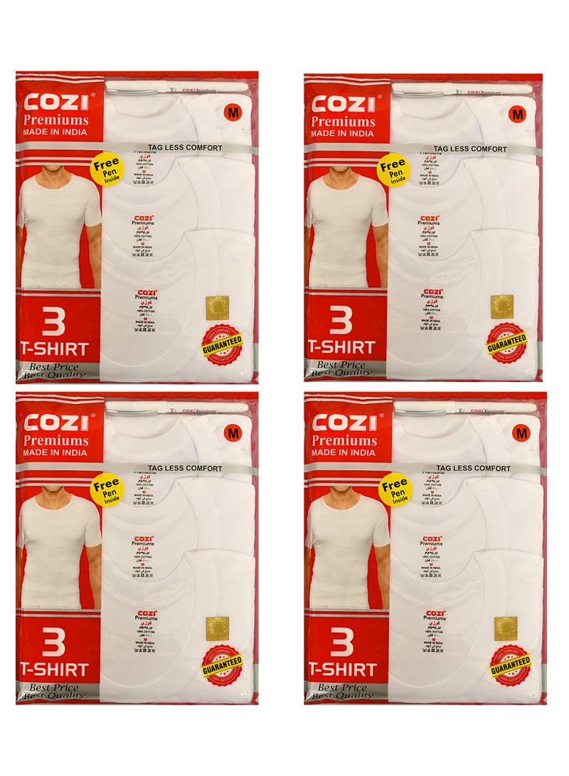 Cozi Premiums 3X4 pack men's Crew Neck Undershirt