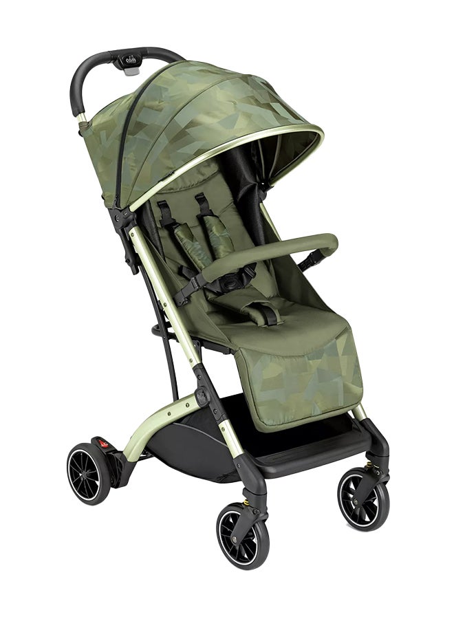 Compass Baby Stroller 198 - Green, From 0 To 4 Years With Aluminium Frame, 5-Point Safety Harness