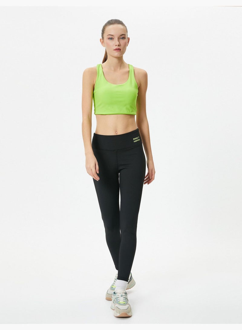 High Rise Sport Leggings Printed Detail Skinny