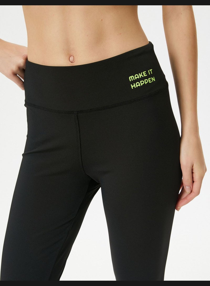 High Rise Sport Leggings Printed Detail Skinny