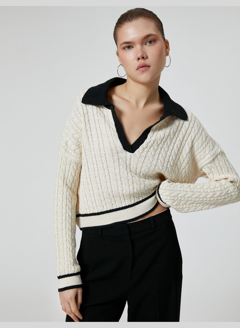 Polo Neck Knit Sweater