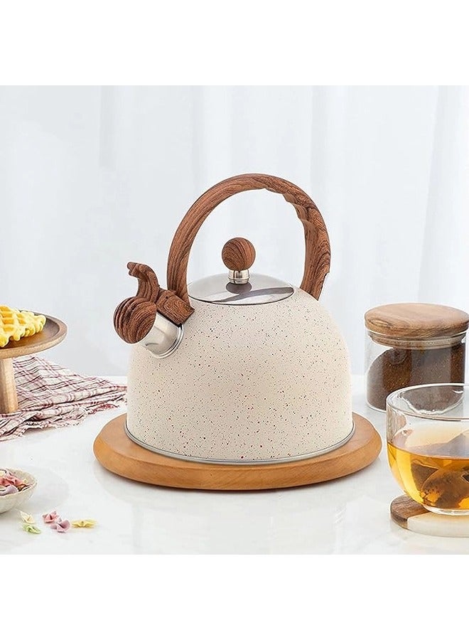 2.5L Tea Pot for Stove Top,Stove top Whistling Stainless Steel Tea Kettle