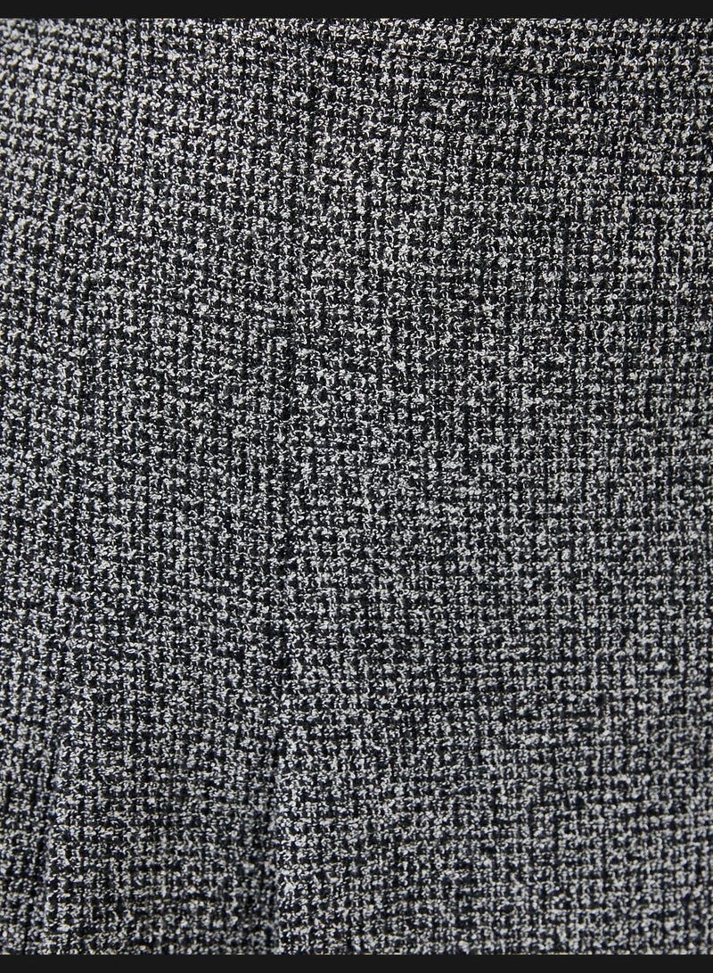 Zipper Detail Medium Rise Mini Pleated Skirt