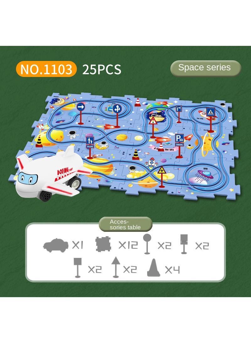 25pcs Puzzle Diy Track Car Educational Toy Set