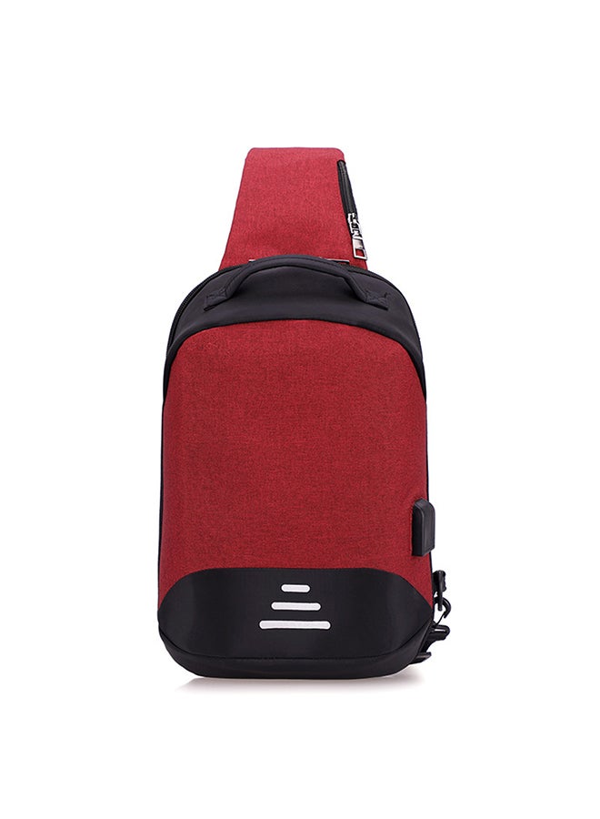 Anti-Theft Travel Backpack With USB Charging Port Red