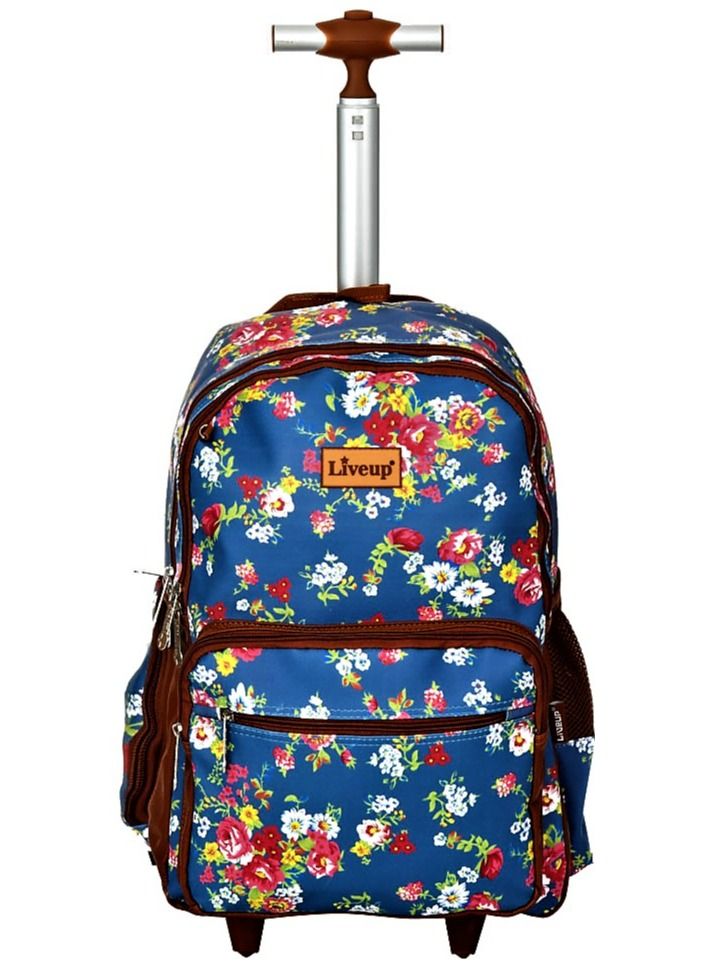 LIVE UP Trolley school bag with Adjustable Strap for School and College with 4 pockets and 2 side pocket.(33.5*15*50)