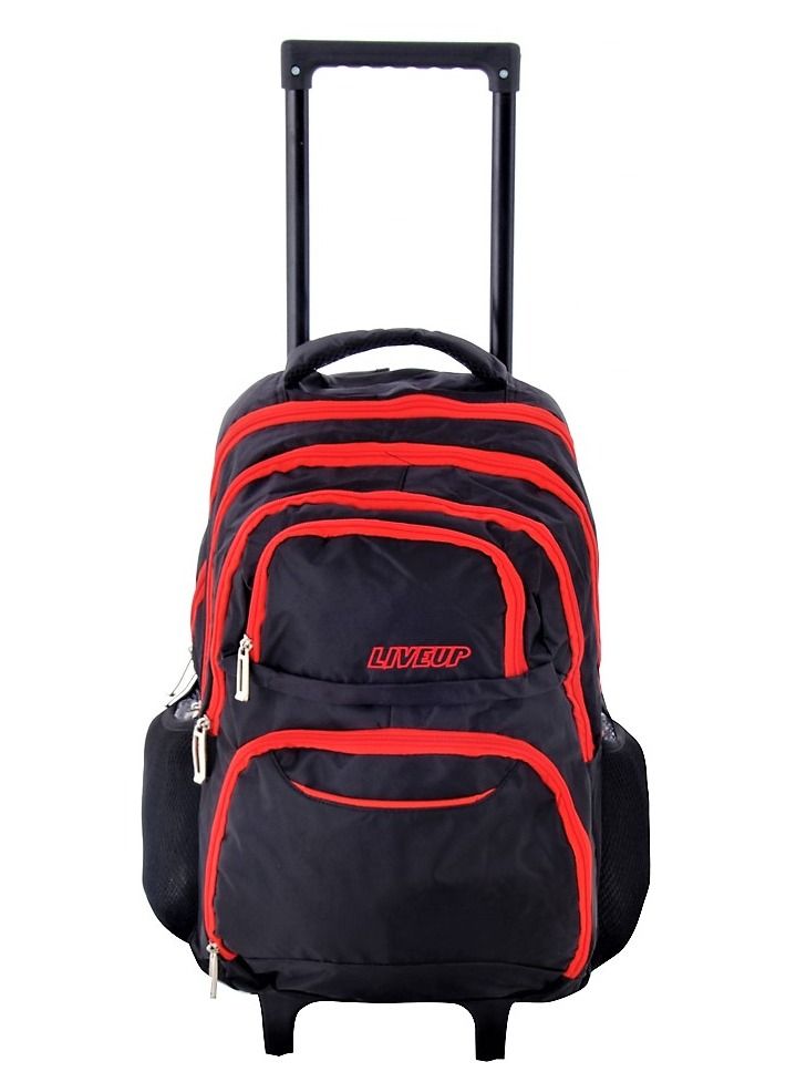 LIVE UP trolley school bag with adjustable Strap for school and college with 5 pockets and 2 side pockets (29*15*44)