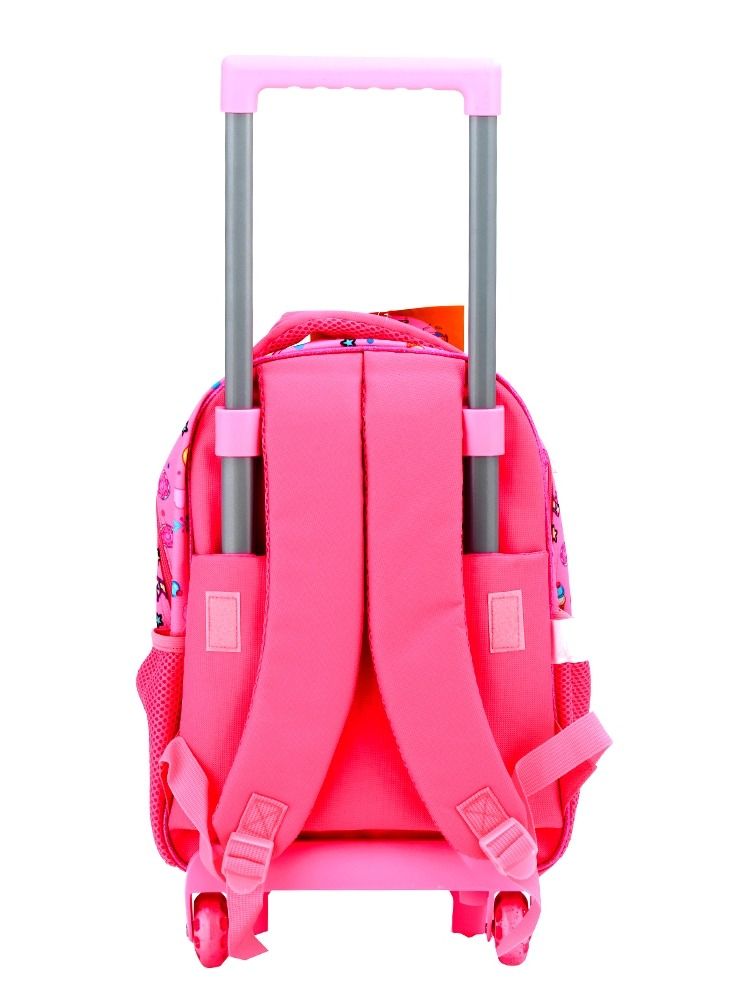 Liveup Pink Unicorn Trolley Kindergarten School Bag with 2 big pockets and 2 side pockets (28*14*37)