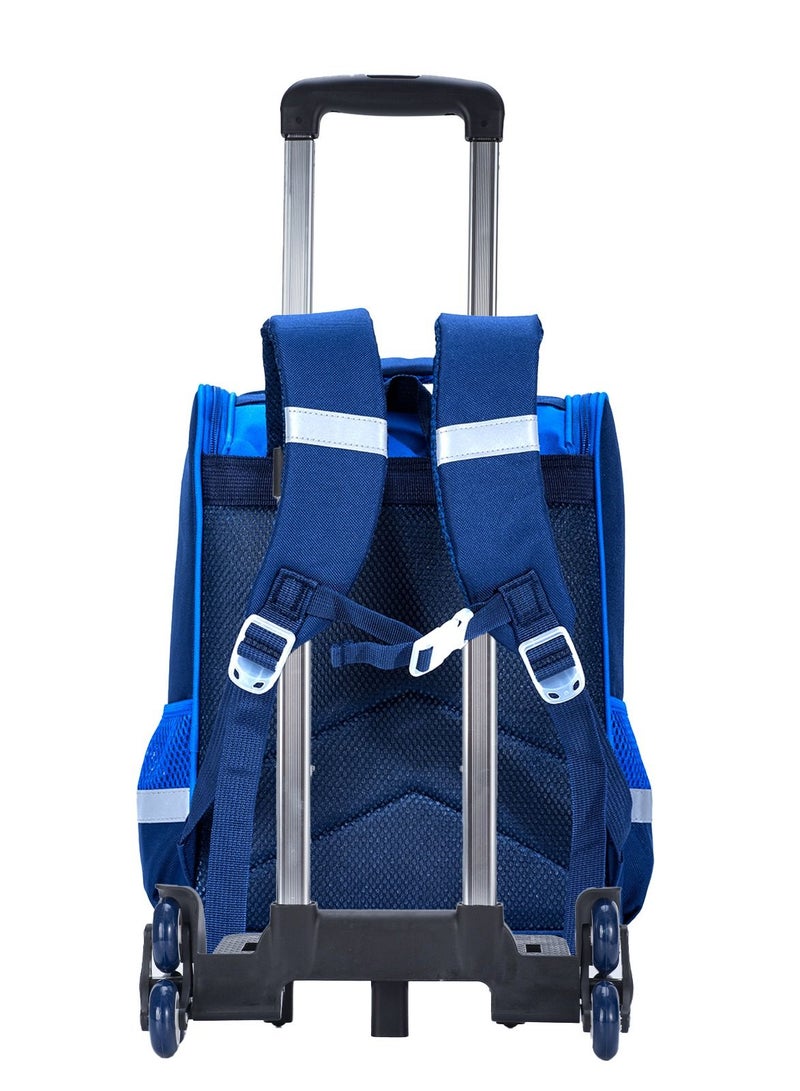 Eazy Kids Dinosaur School Bag wt Trolley - Blue