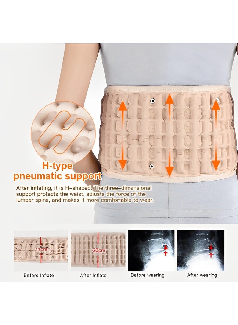 Inflatable Support Belt for The Elderly Health Products Lumbar Disc Traction Belt Lumbar Traction Device Beige