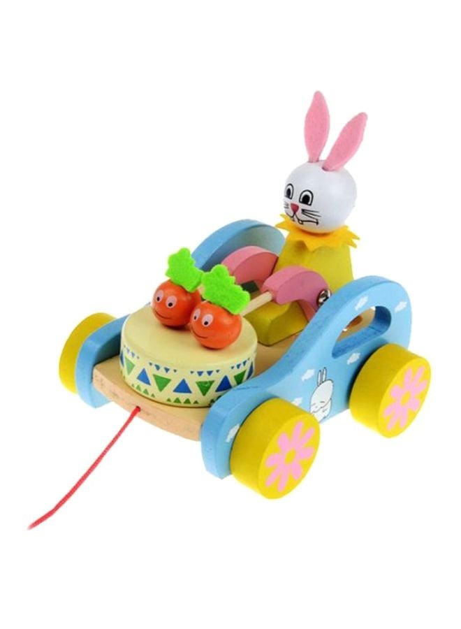 Wooden Noise Maker Bunny Knock Drum Toy SY287 14x12x10cm