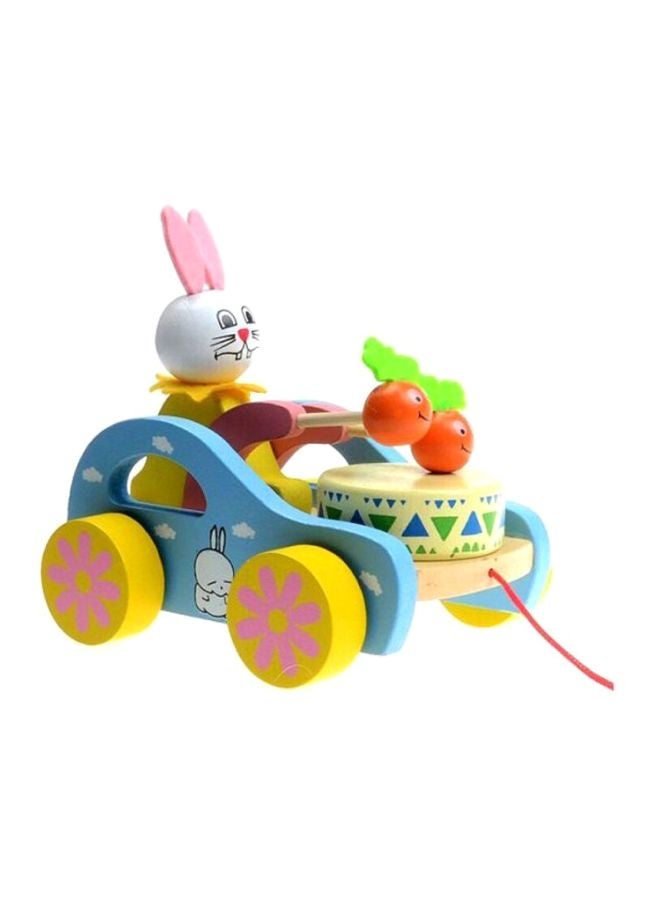 Wooden Noise Maker Bunny Knock Drum Toy SY287 14x12x10cm