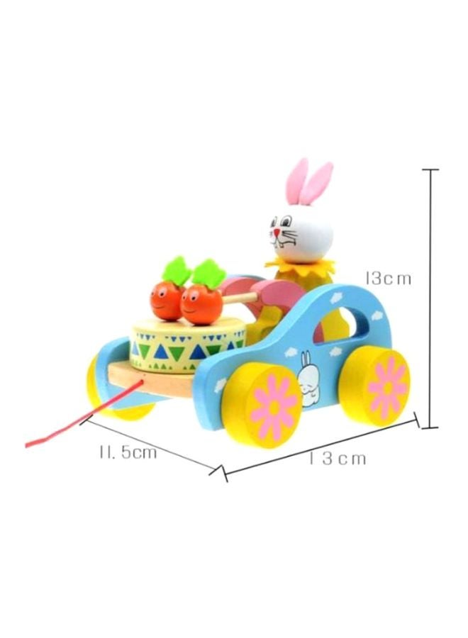 Wooden Noise Maker Bunny Knock Drum Toy SY287 14x12x10cm