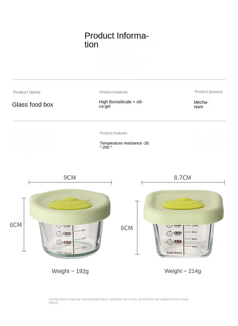 4-Piece Glass Food Storage Container Baby Complementary Food Box Set