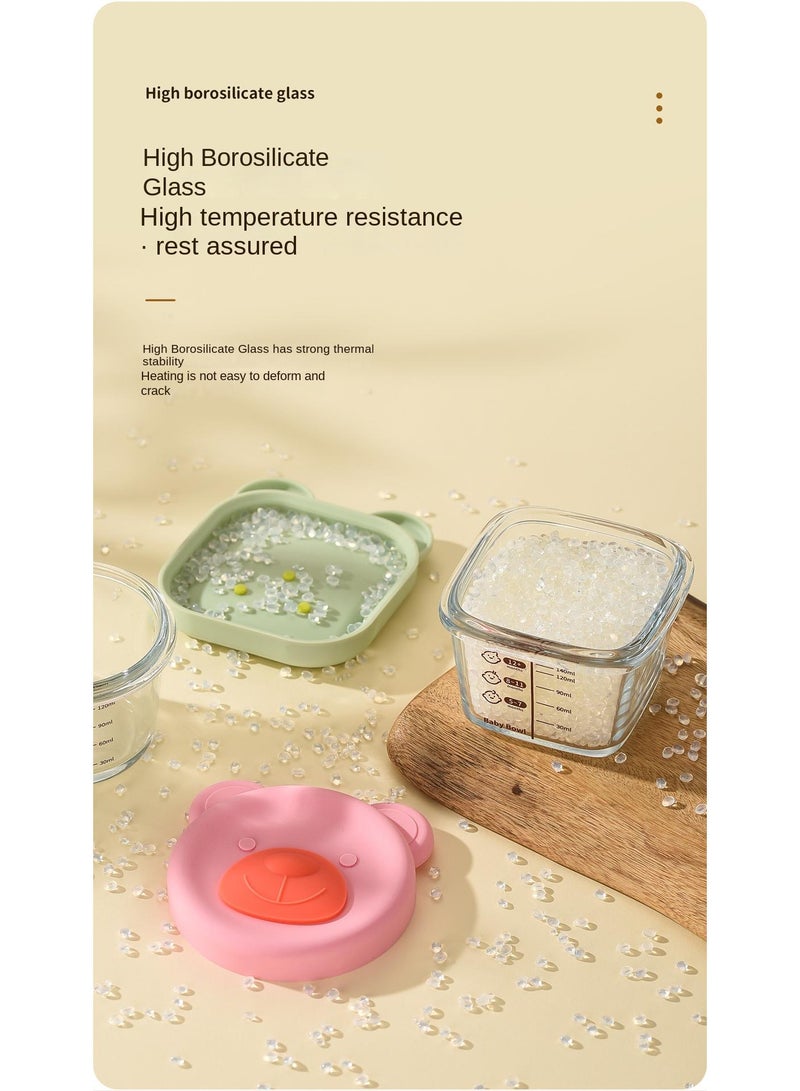 4-Piece Glass Food Storage Container Baby Complementary Food Box Set