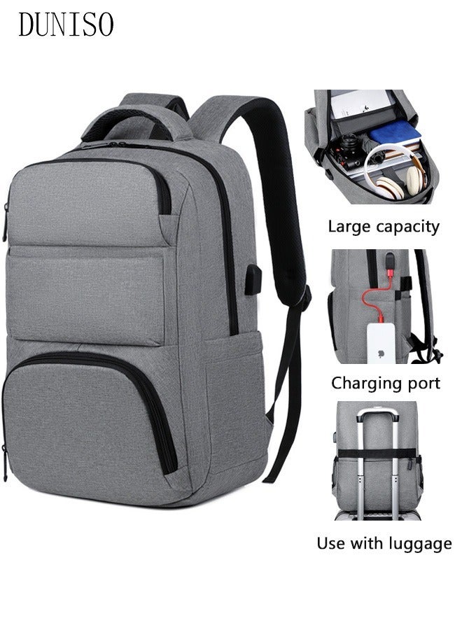 15.6 Inch Laptop Backpack for Men and Women Anti-Theft Waterproof Computer Bag with USB Charging Port Large Capacity College School Backpack for Travel and Work