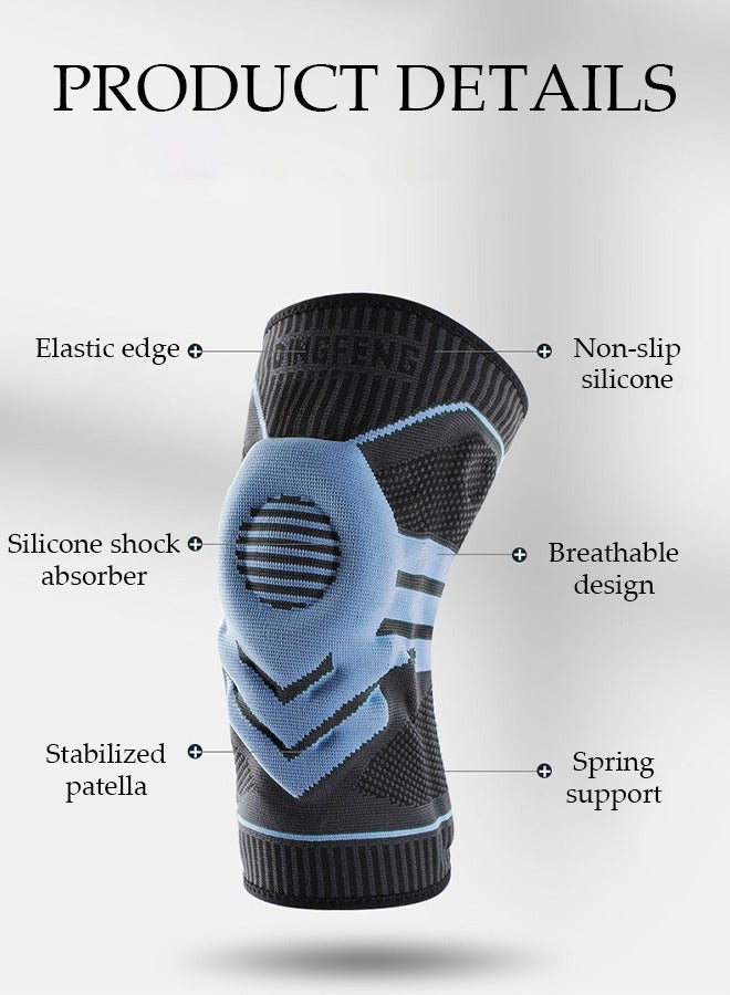 1PCS Knee Pad Knee Brace with Side Stabilizers and Patella Gel Pads Adjustable Compression Knee Support Braces for Knee Pain Meniscus Tear ACL MCL Arthritis Joint Pain Relief Injury Recovery