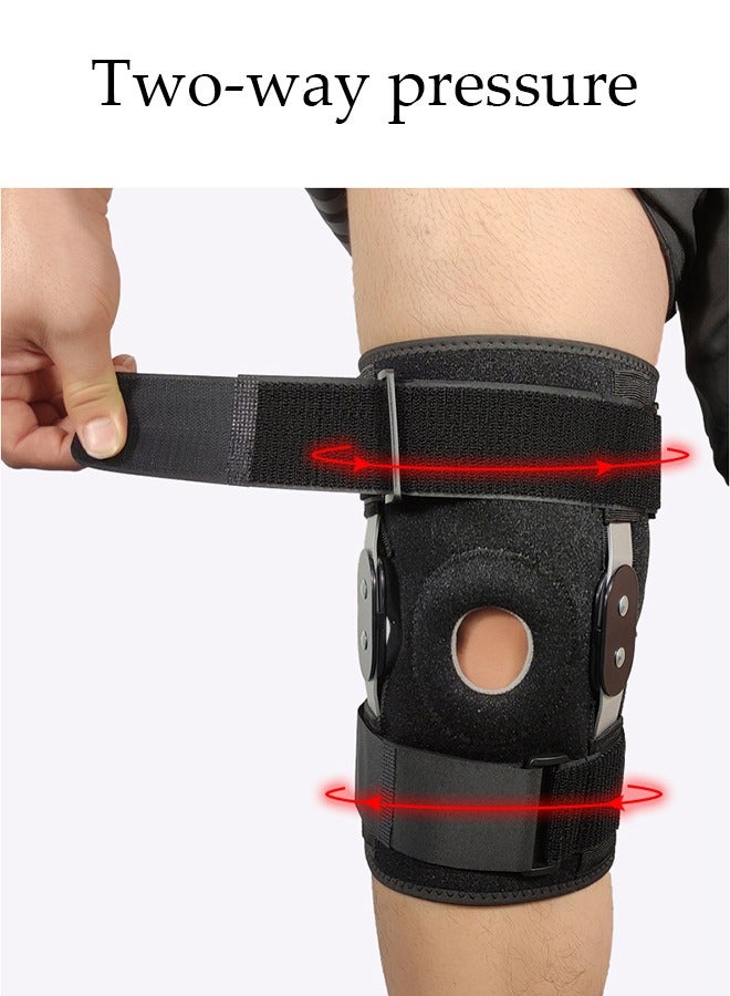 Knee Pad Knee Brace with Side Stabilizers and Patella Gel Pads Adjustable Compression Knee Support Braces for Knee Pain Meniscus Tear ACL MCL Arthritis Joint Pain Relief Injury Recovery