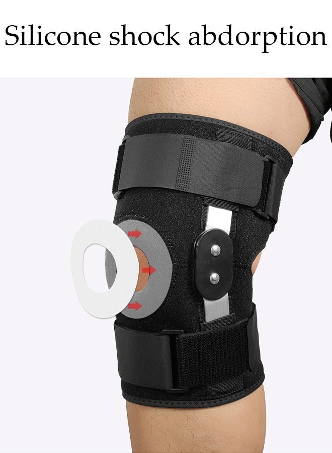 Knee Pad Knee Brace with Side Stabilizers and Patella Gel Pads Adjustable Compression Knee Support Braces for Knee Pain Meniscus Tear ACL MCL Arthritis Joint Pain Relief Injury Recovery
